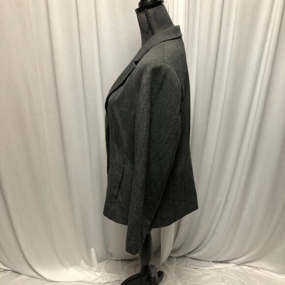 Rafaella Blazer Womens Size 14 Black Gray Lined Pockets Suit Jacket Career - Picture 4 of 7